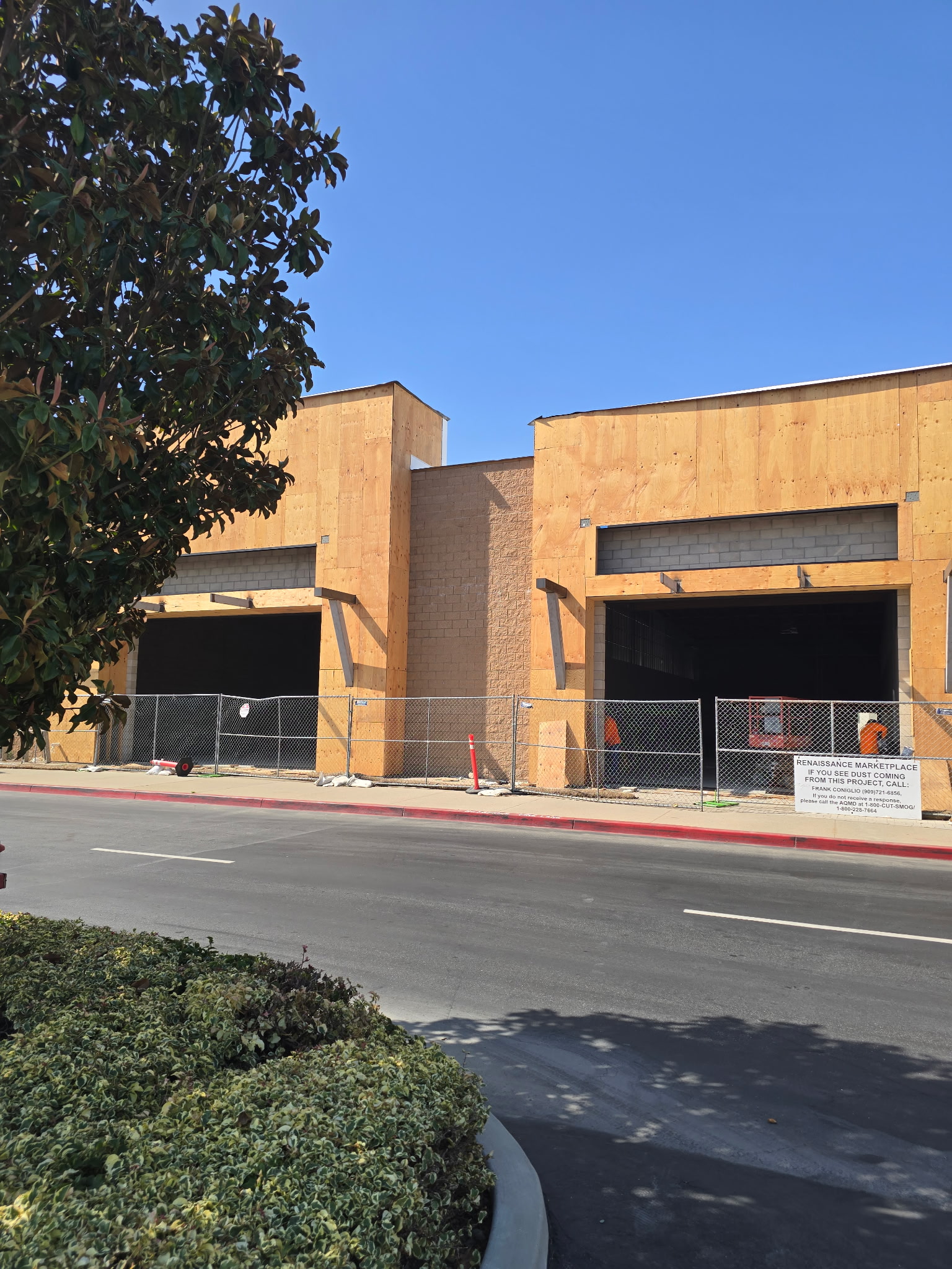 Commercial glass installation in progress