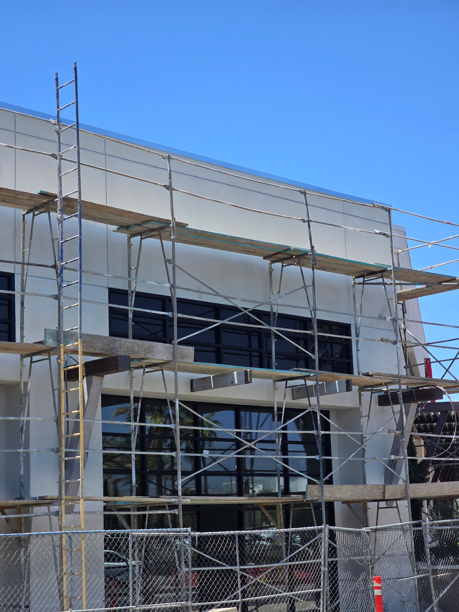 Commercial building glass installation after