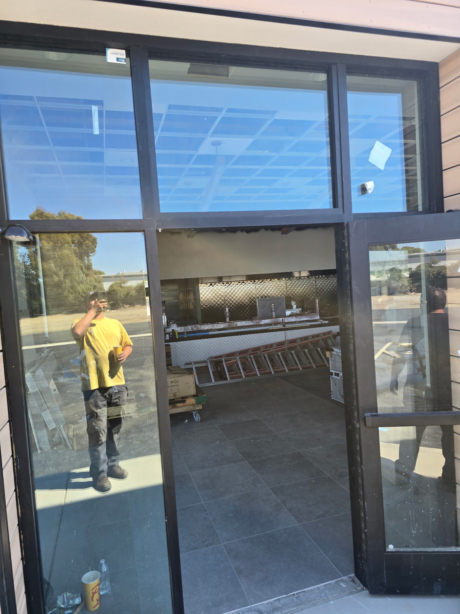 Commercial glass door and storefront system completed