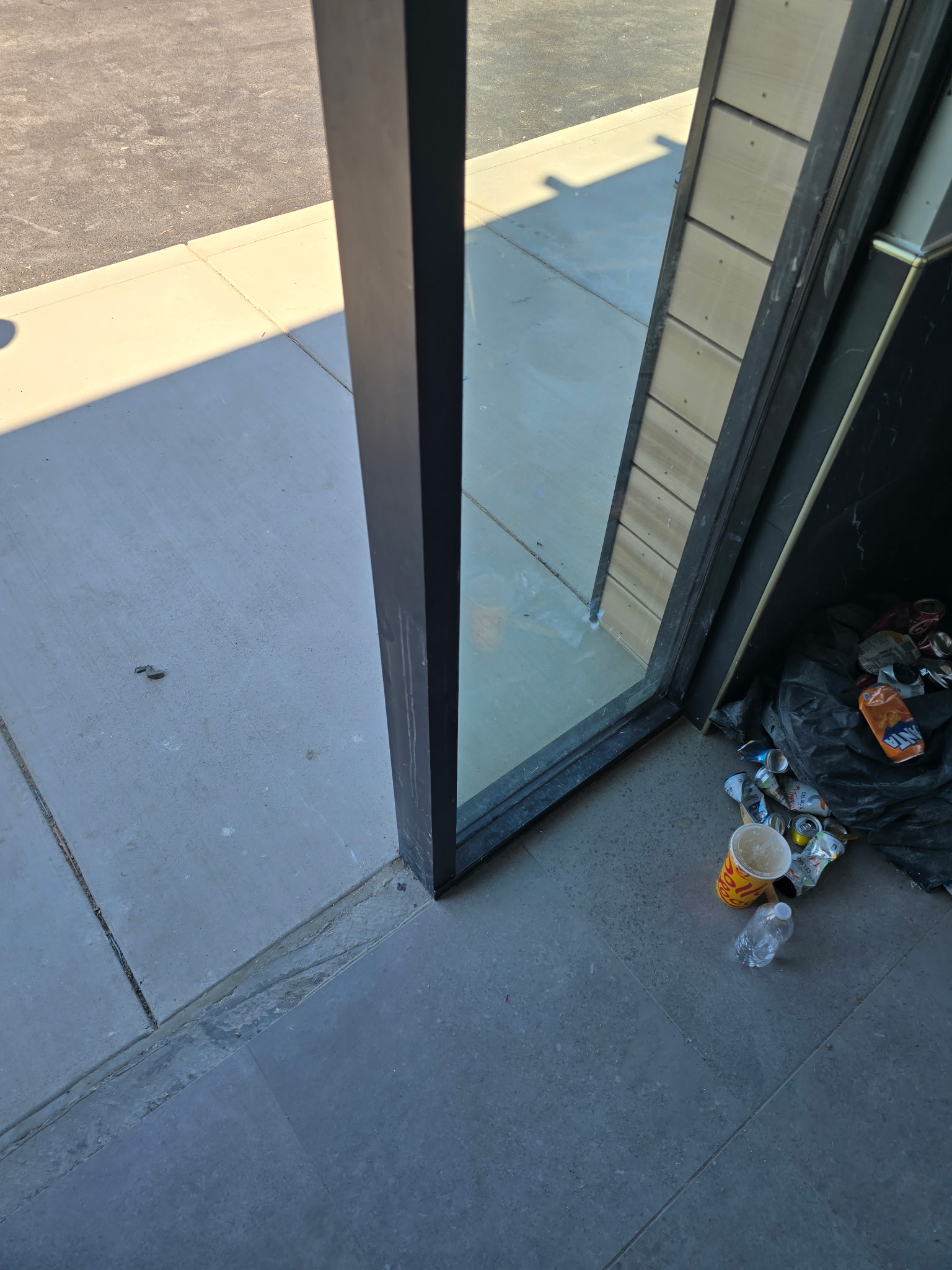 Glass door after repair